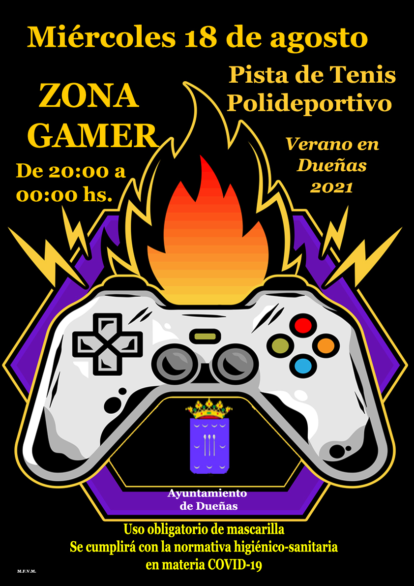 18 de agosto: «Zona Gamer», en la PISTA DE TENIS del Polideportivo, de 20:00 a 00:00 hs.