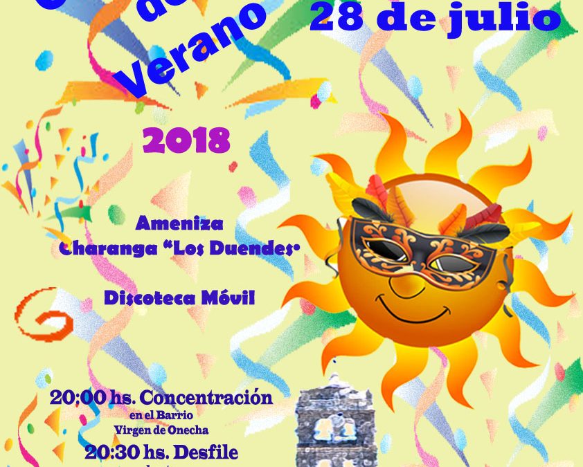 28 de julio, Sábado: X CARNAVAL DE VERANO
