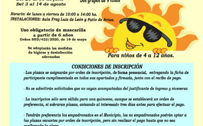 19 de junio: Se abre el plazo de solicitud del Campamento Urbano en Dueñas.