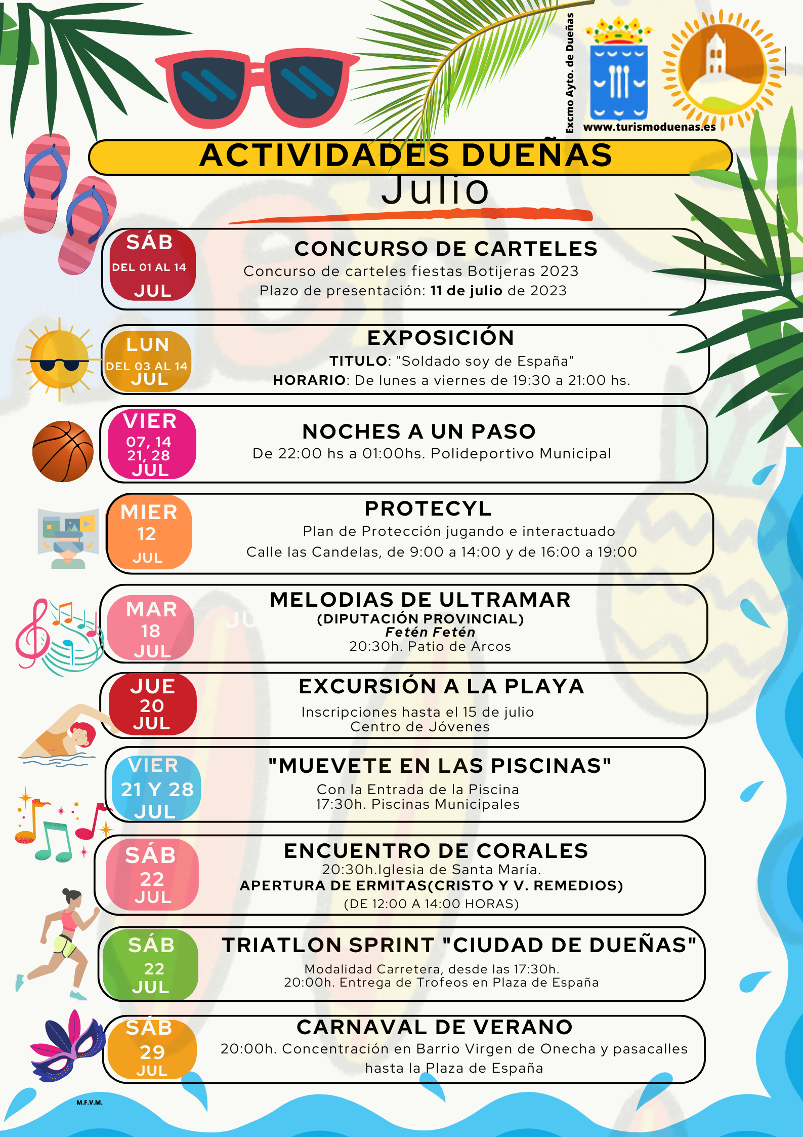 Actividades en el mes de julio de 2023 en Dueñas