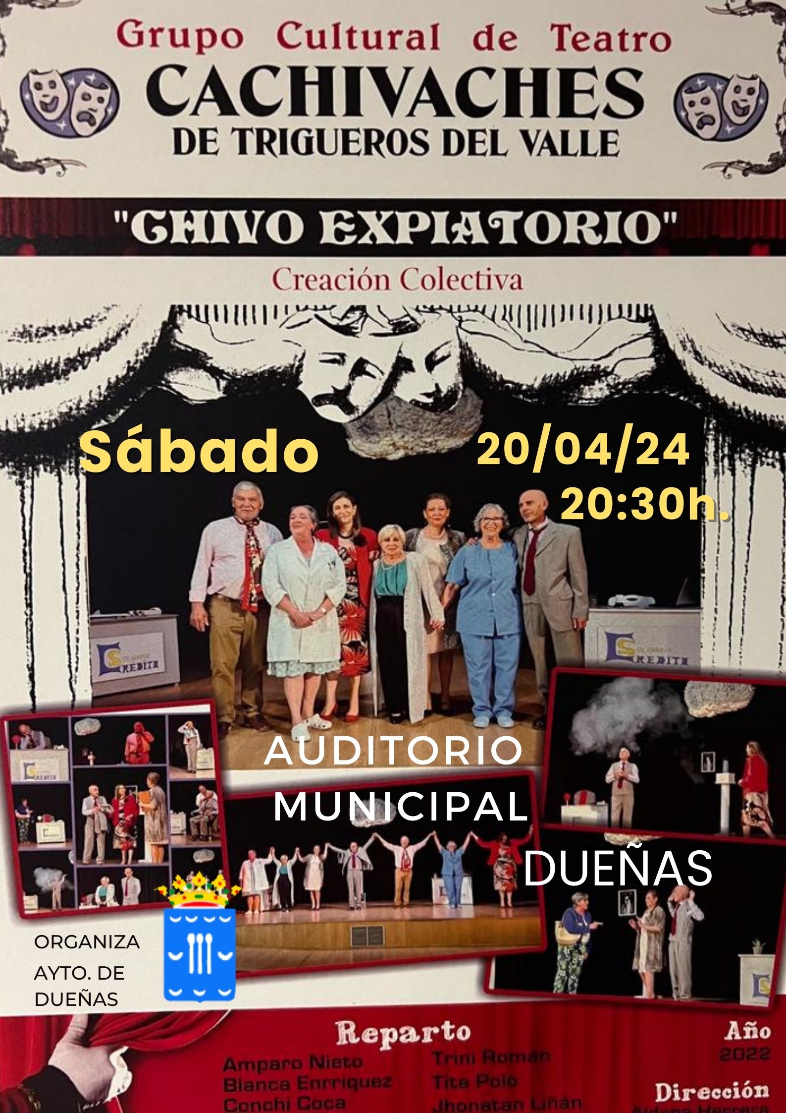 20/04/2024:TEATRO EN EL AUDITORIO MUNICIPAL. 20:30H.