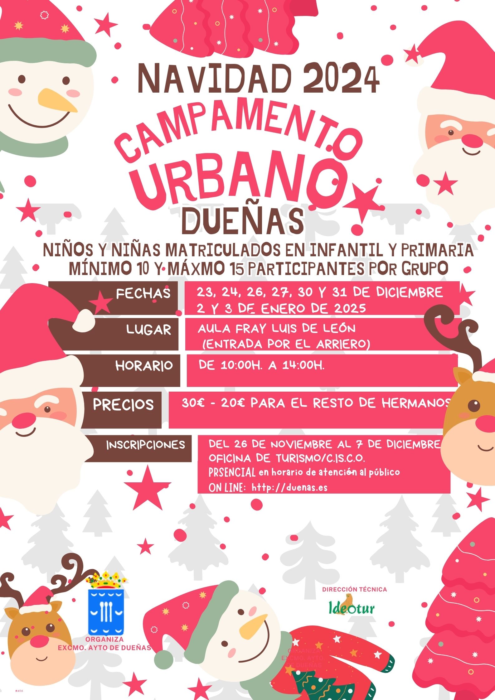 INSCRIPCIONES CAMPAMENTO URBANO DE NAVIDAD 2024